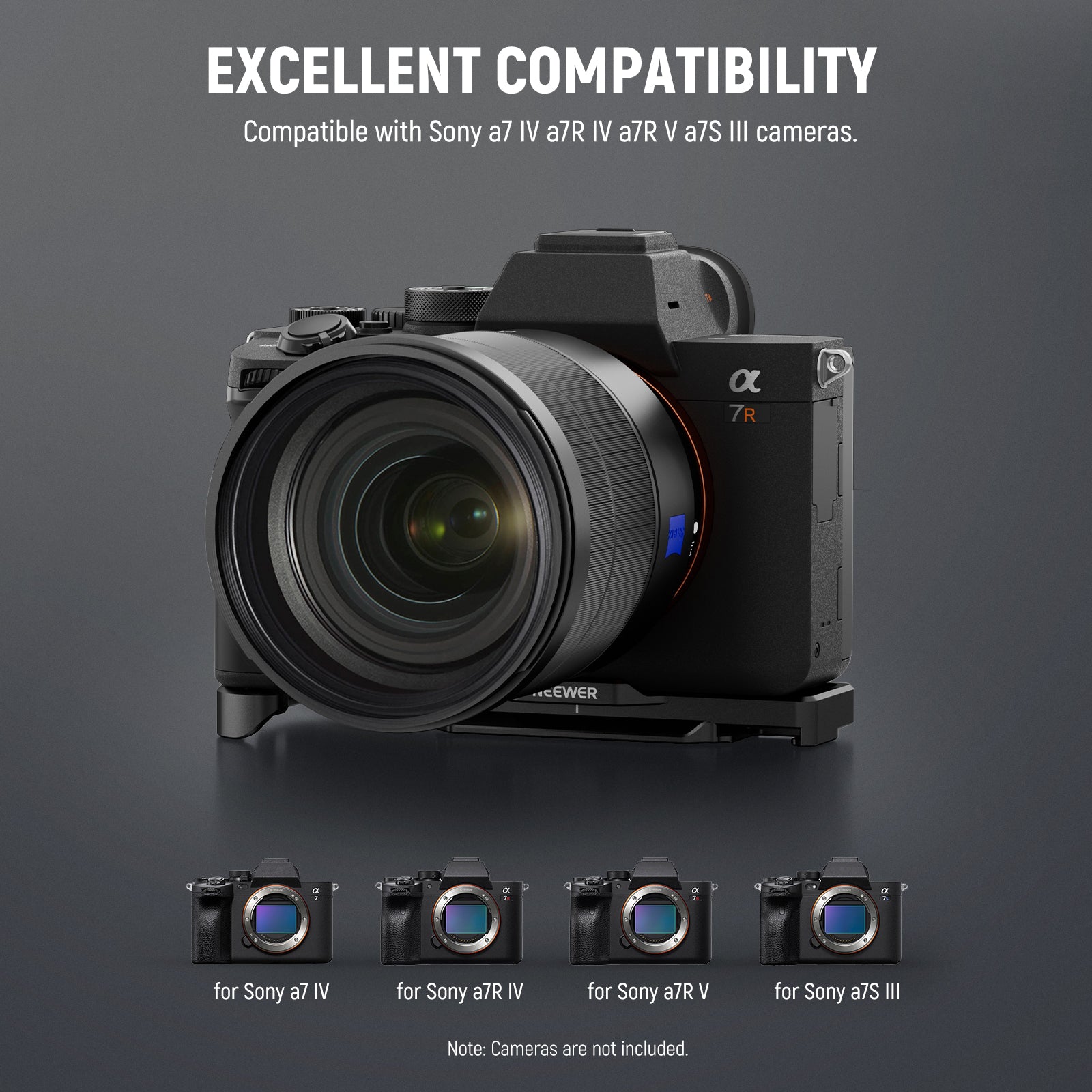NEEWER CA004B Camera Baseplate Compatible with Sony A7 IV, A7R IV, A7R V, A7S III - Quick Release Plate for DJI RS2, RS3, RSC2 Gimbal Stabilizers - Perfect for Vlogging, Filmmaking & Professional Photography