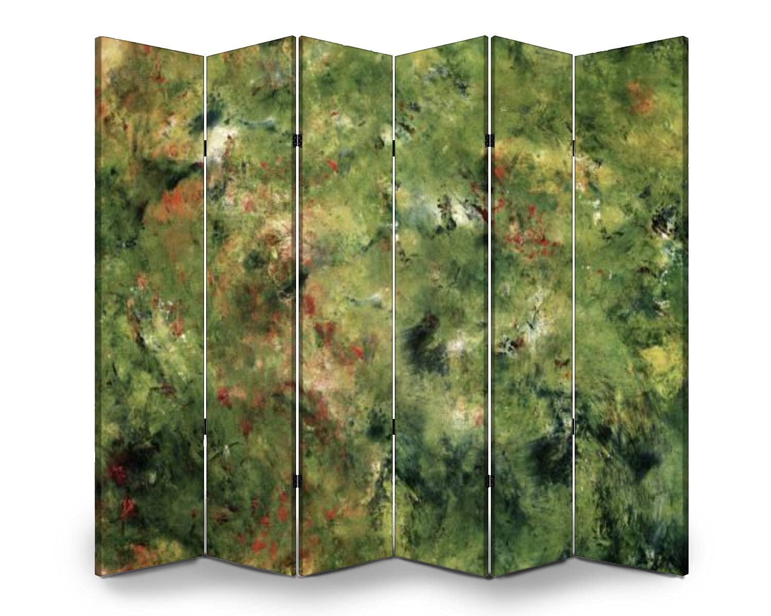 6-Panel Acrylic Room Divider with Hand-Painted Abstract Nature Landscape - Freestanding Privacy Screen for Indoor/Outdoor Use | Perfect for Home Offices, Studios, and Event Spaces