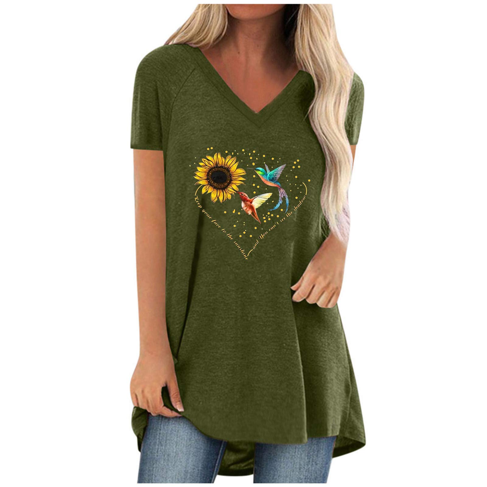 Vintage Graphic T-Shirts for Women - Oversized Round Neck Short Sleeve Casual Blouse - Fashionable Flowy Tops for Everyday Wear, Street Style & Summer Outfits