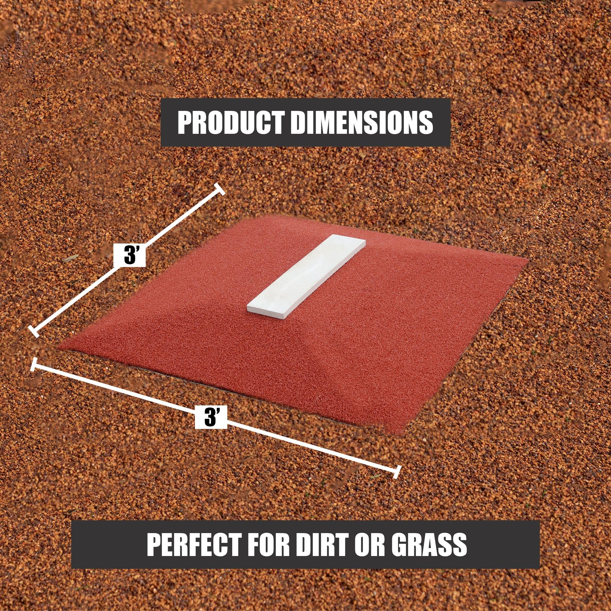 On Deck Sports One-Piece Pitching Mound for Baseball Training - Portable Practice Mound for Backyard, Youth Fields & Home Use - Perfect for Pitching Practice, Softball Drills & Backyard Games