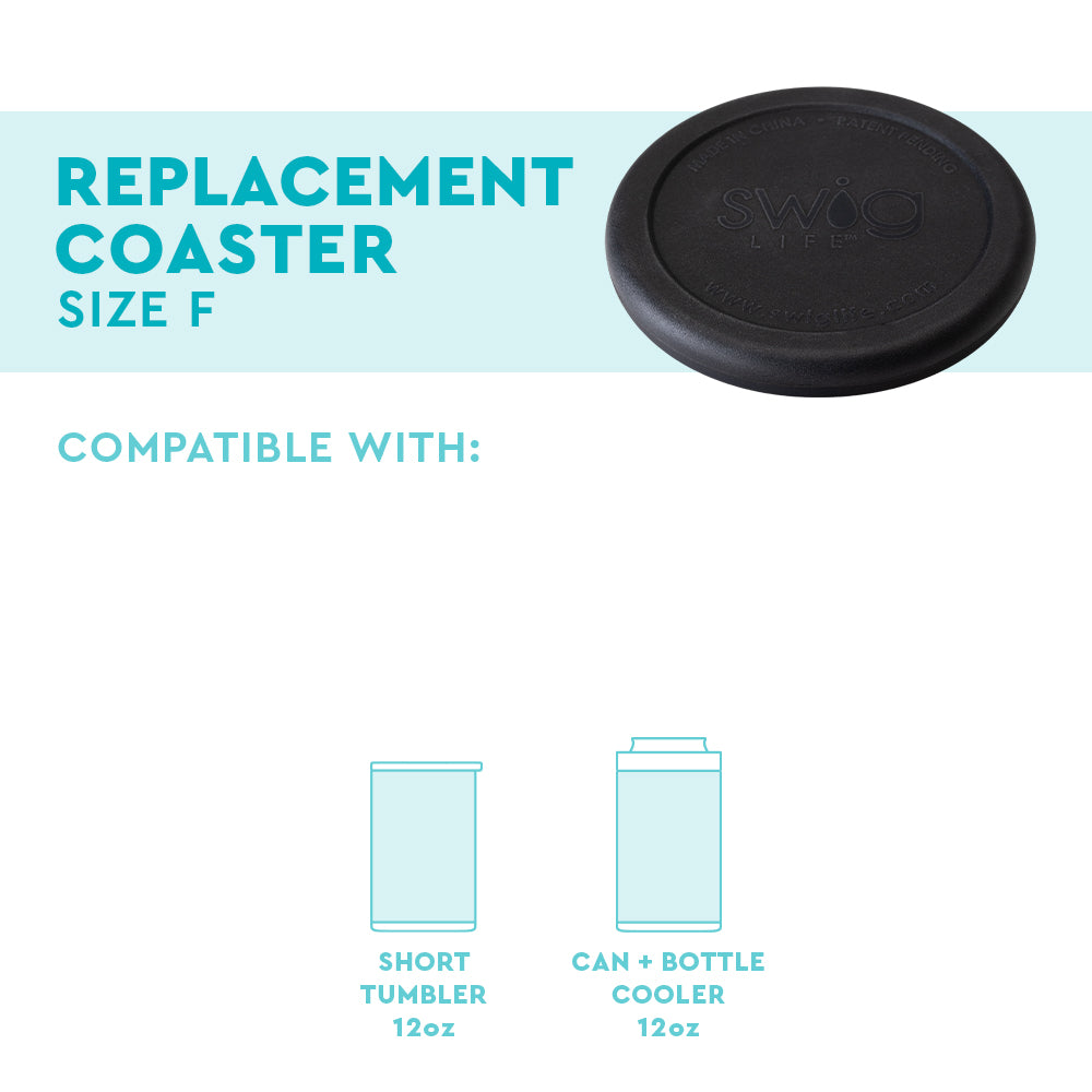 Premium Black Replacement Coaster Set - 4 Pack Non-Slip Drink Pads for Tables & Furniture - Perfect for Home, Office, Bar, and Restaurant Use