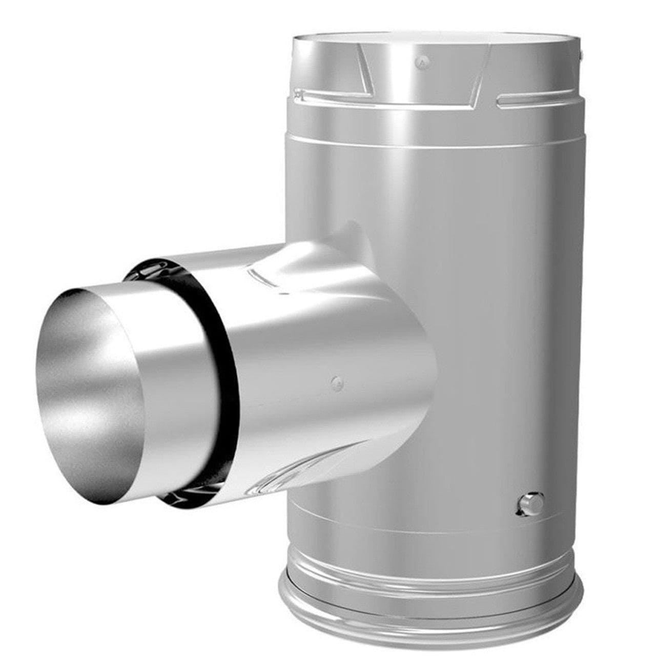 3 Pelletvent Pro Black Adaptor Tee with Clean Out Cap - 3PVP TADB1 - Durable Pellet Stove Venting Accessory for Home Heating Systems