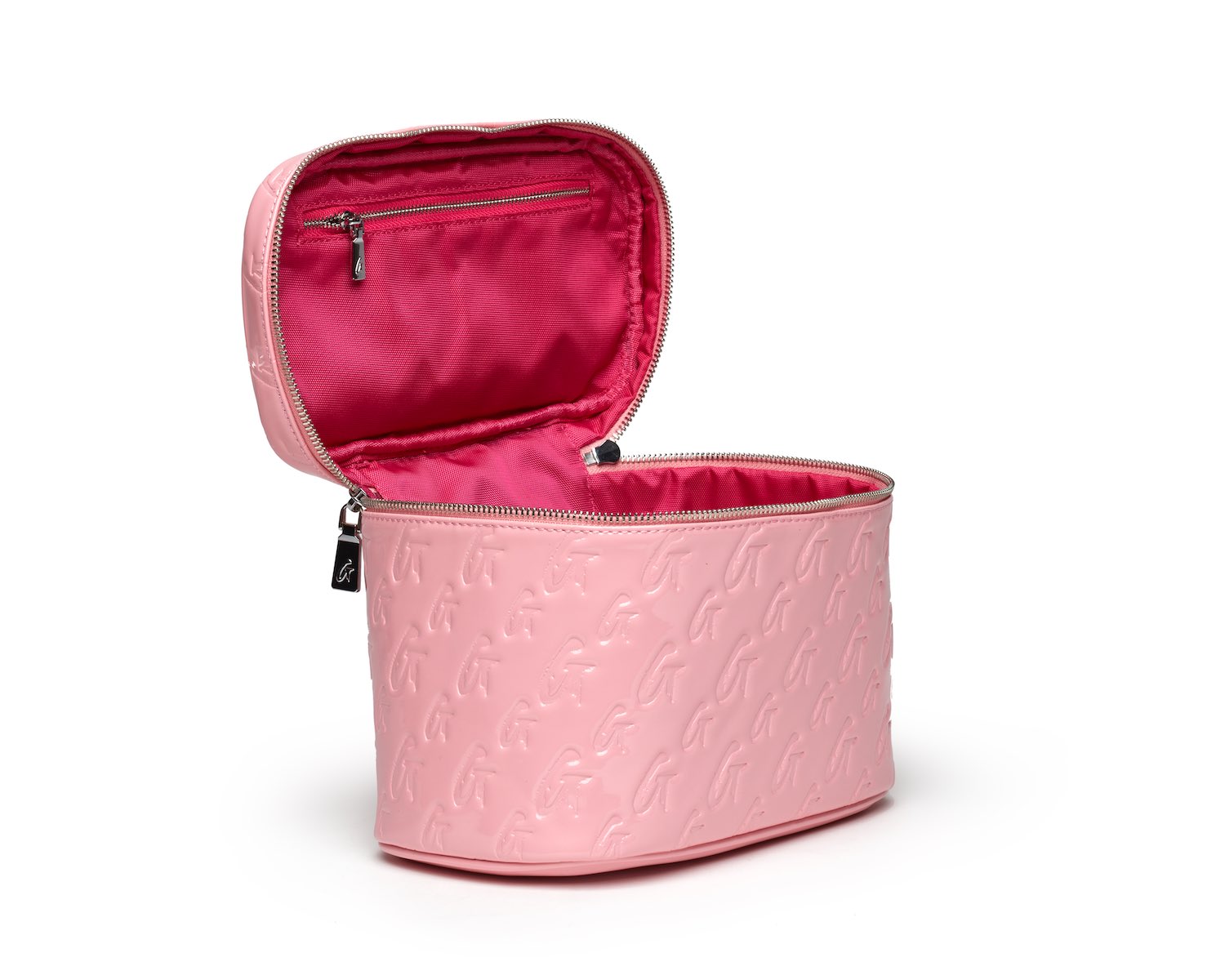Large Monogram Toiletry Bag with Mirror - Pink | Travel Cosmetic Organizer for Women & Men | Perfect for Gym, Vacation, and Makeup Storage