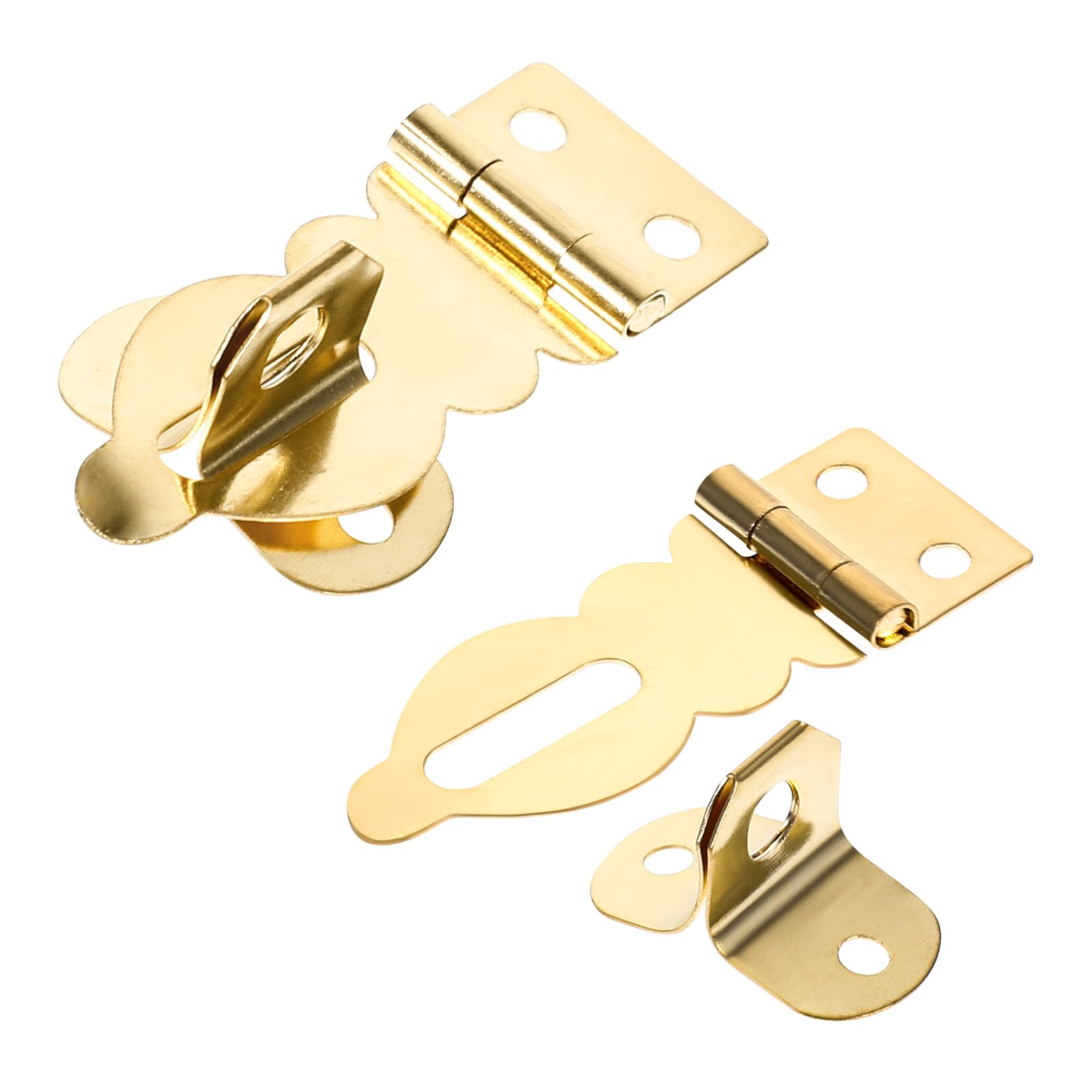10 Pcs Mini Padlock Hasp Set - Decorative Gold Metal Latch with Screws for Wooden Box, Jewelry Box, Suitcase & Furniture - Secure Buckle Lock for Home, Office & Travel Organization