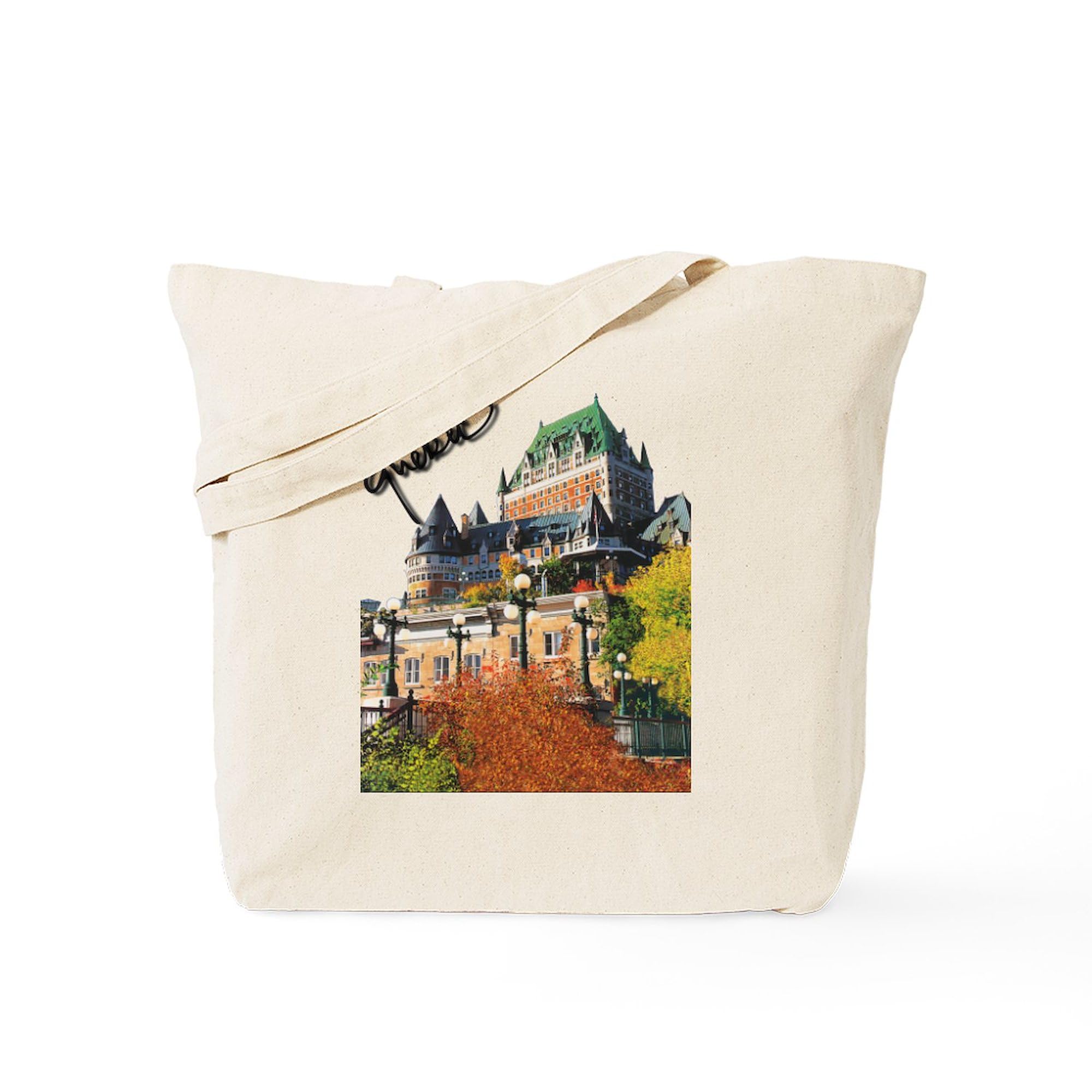 Frontenac Castle Quebec Tote Bag - Natural Canvas Reusable Shopping Bag for Groceries, Beach & Travel | Eco-Friendly & Durable