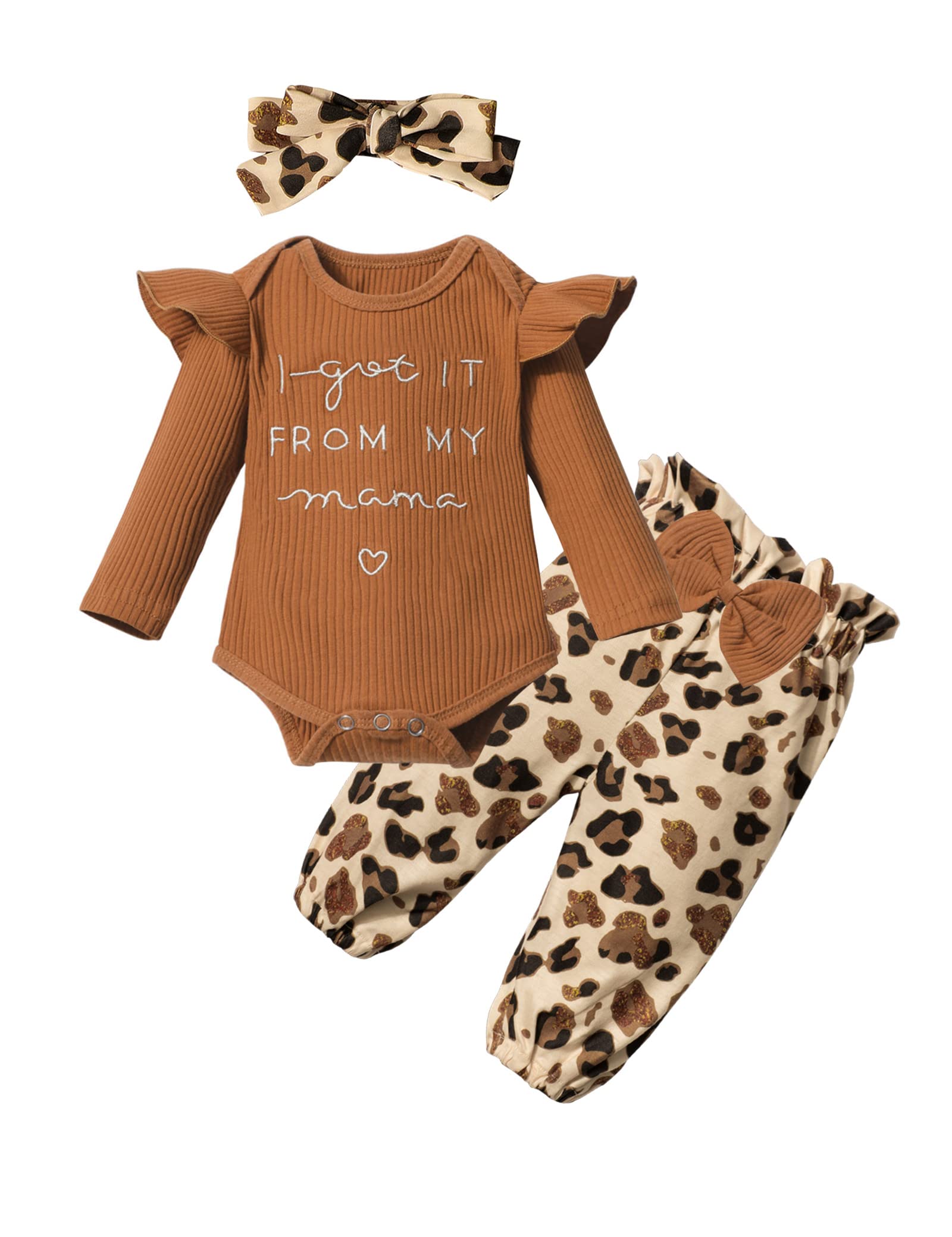 Baby Girl Clothes Set - Long Sleeve Ruffle Romper & Floral Pants with Headband | Soft Cotton Infant Outfits for Fall & Winter | Perfect for Family Photos, Holiday Parties & Daily Wear