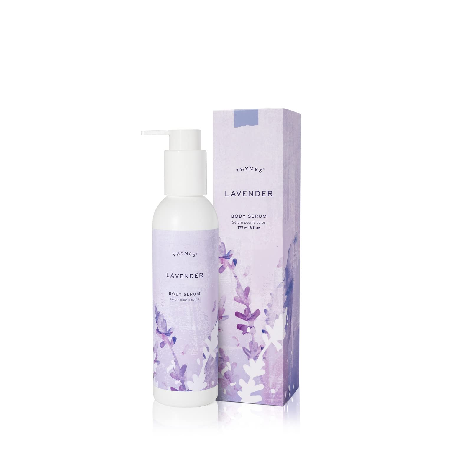 Thymes Lavender Body Serum - 6.0 Fl Oz - Hydrating & Soothing Skin Care for Relaxation & Sleep - Perfect for Spa Nights & Self-Care Routines