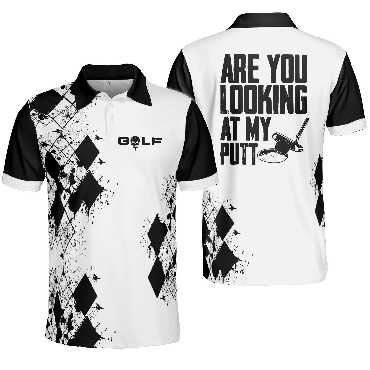 Funny Golf Polo Shirts for Men - Short Sleeve Moisture Wicking Dry Fit Performance Shirts - Perfect for Golf Courses, Casual Wear & Outdoor Activities