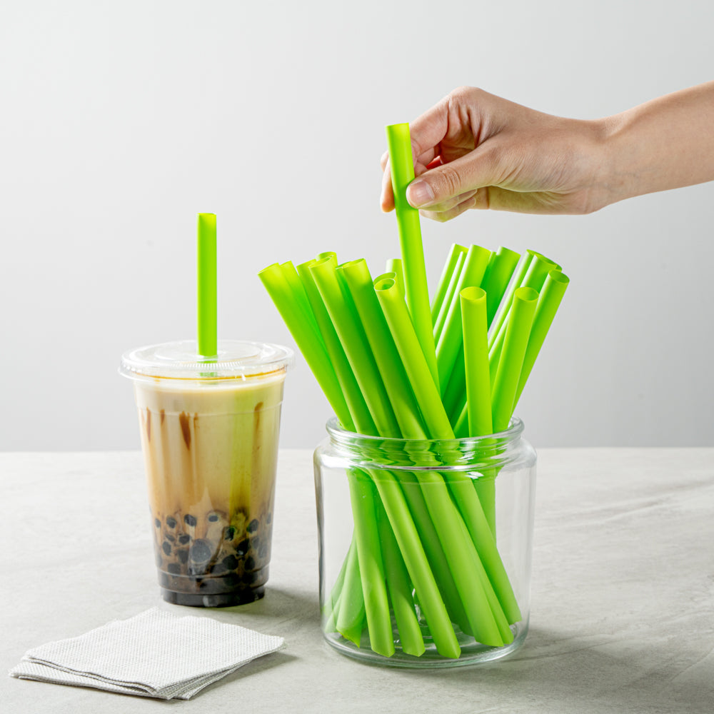 Eco-Friendly Compostable PLA/PBAT Plastic Boba Straws - 2000 Count Box | Biodegradable Drinking Straws for Bubble Tea, Smoothies, and Cold Beverages | Sustainable Alternative to Plastic Straws