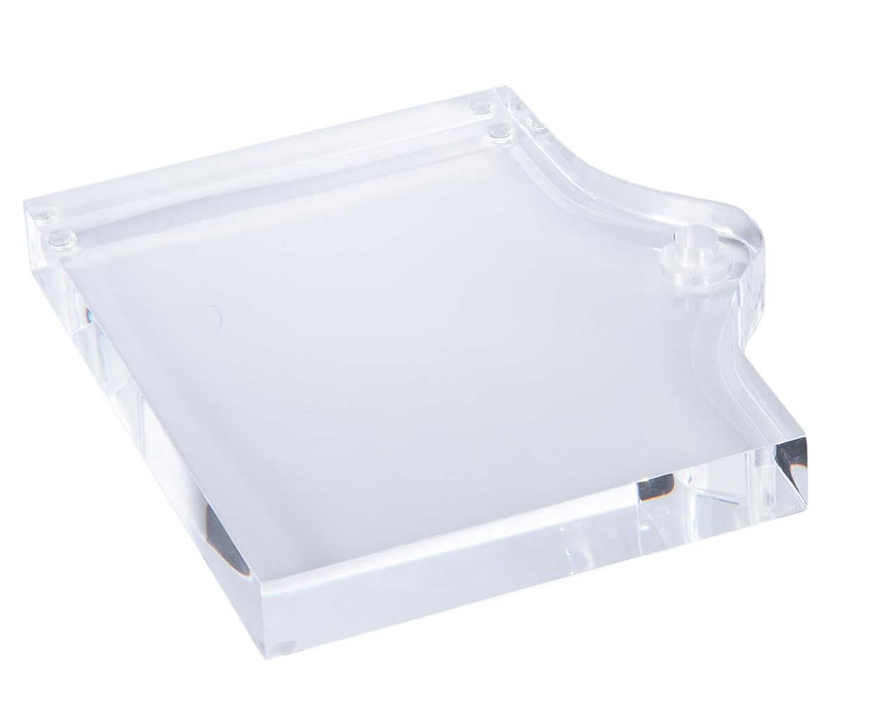 B&P Lamp® 6x8 Inch Clear Acrylic Rectangular Footed Base with Offset Hole - Perfect for DIY Lamps, Display Stands, and Craft Projects