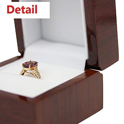Elegant Rosewood Ring Gift Box - Premium Wooden Jewelry Display Case for Engagement, Wedding & Anniversary Rings - Perfect for Gifting & Storage
