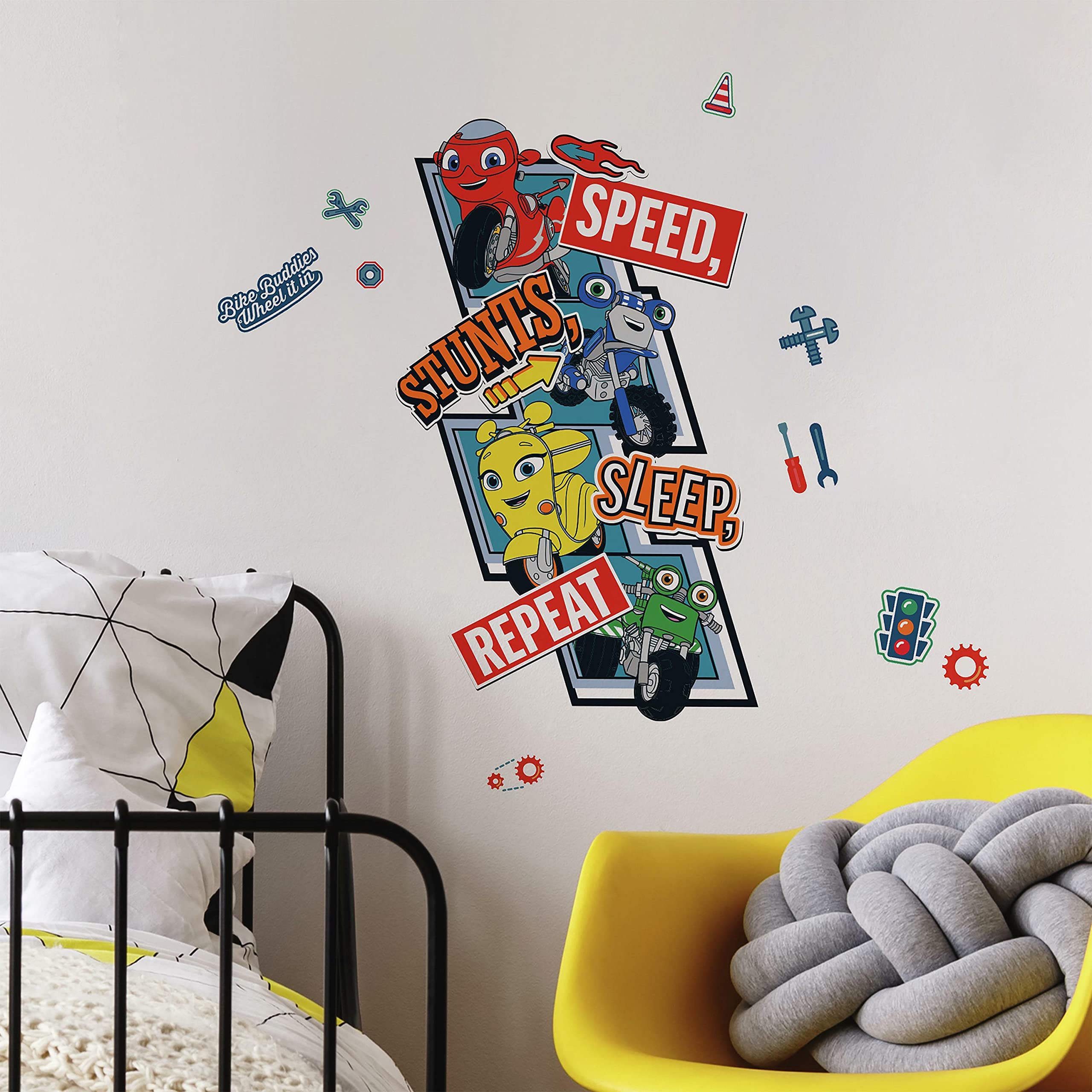 Ricky Zoom Peel and Stick Wall Decals for Kids - RoomMates RMK4759GM Giant Wall Stickers - Perfect for Nursery, Bedroom & Playroom Decor