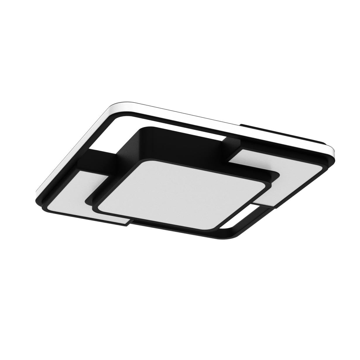 KIWIVIC Modern LED Ceiling Light 75W, Dimmable Black Square Ceiling Lamp with Remote Control, 41 x 41cm - Perfect for Bedroom, Living Room, Dining Room, Kitchen Lighting and Home Decor