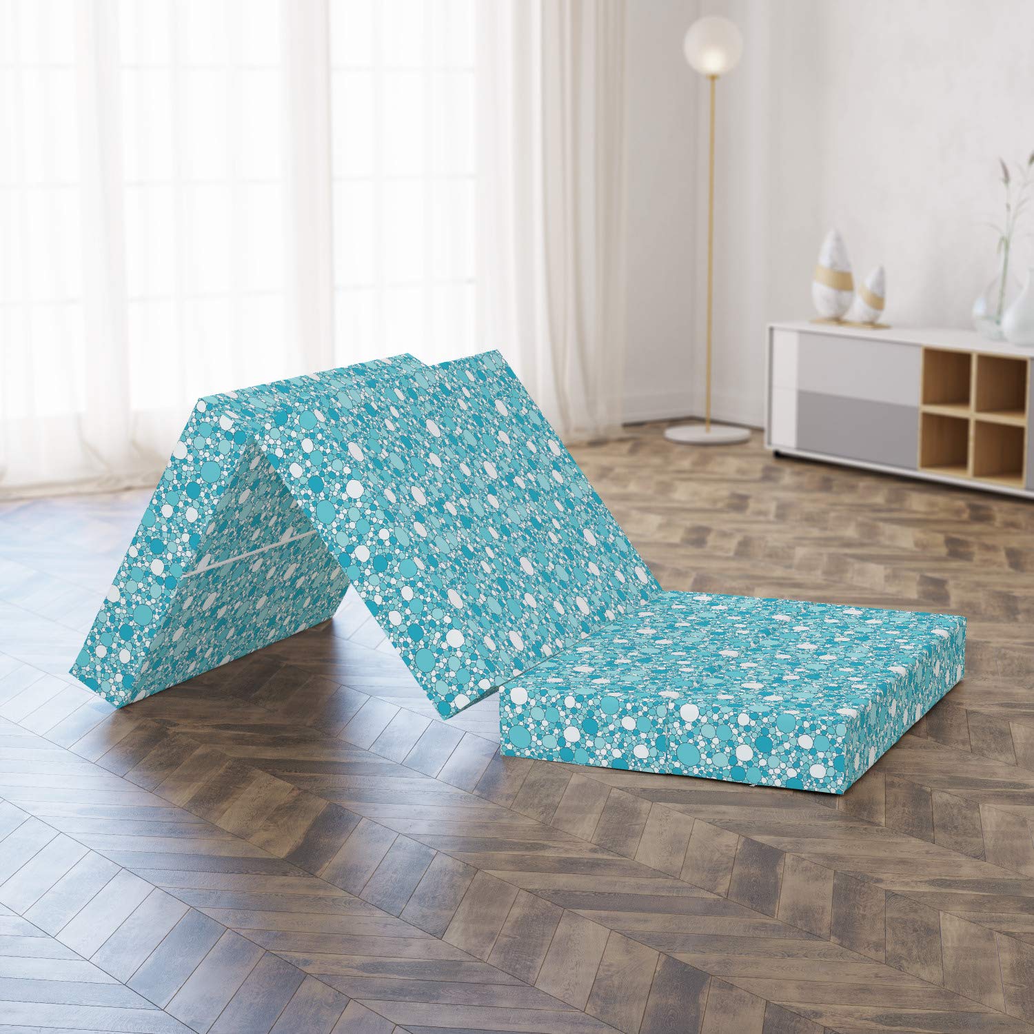 Ambesonne Abstract Foldable Mattress - Modern Bubbles Design, 74.8