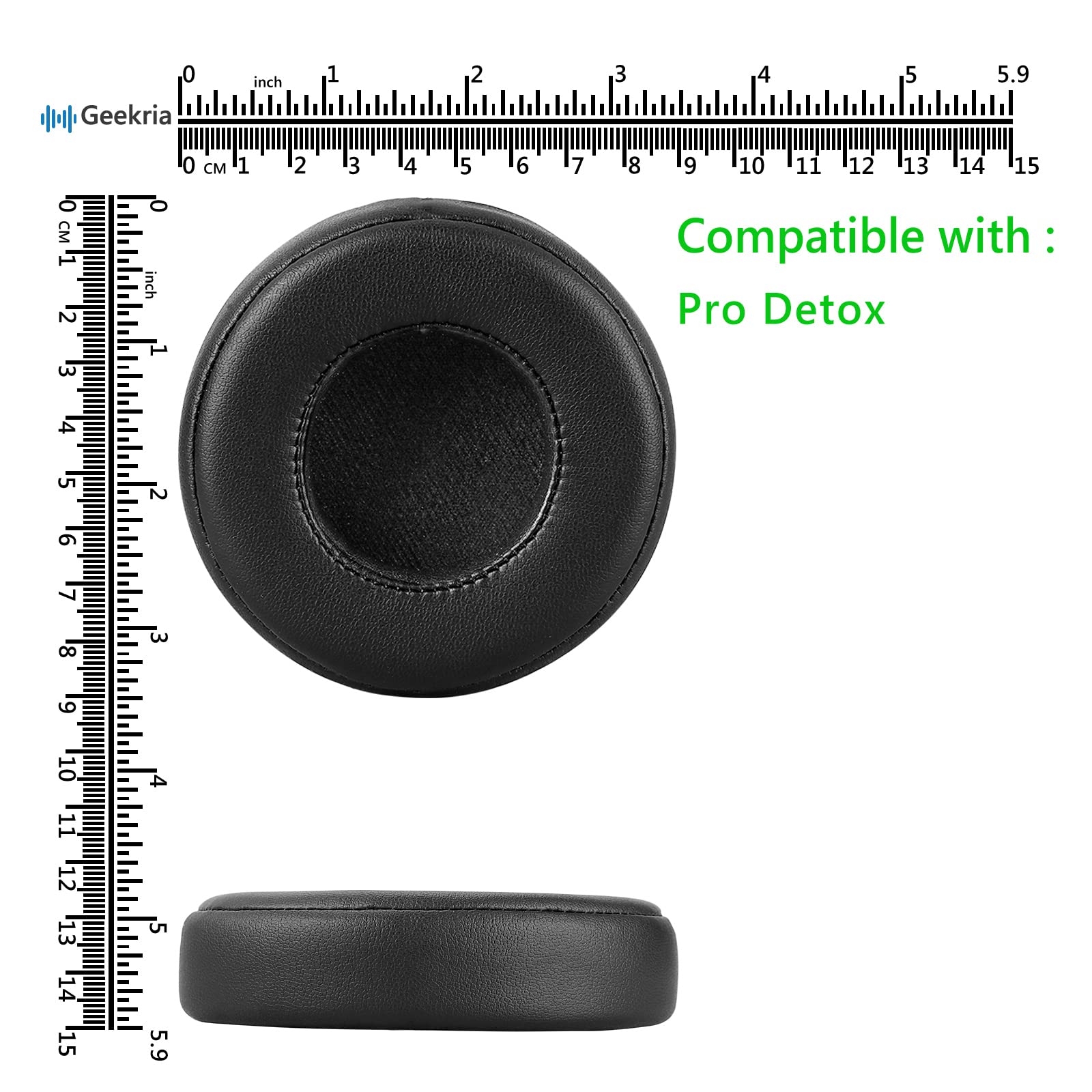 Geekria QuickFit Replacement Ear Pads for Monster Beats Pro Detox Headphones - Soft Memory Foam Ear Cushions, Noise Isolation Headset Earpads, Durable Ear Cups Cover Repair Parts (Black) - Perfect for Gaming, Music & Travel