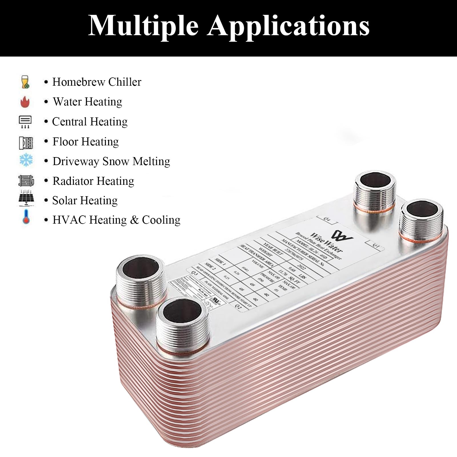High-Efficiency Brazed Plate Heat Exchanger - Copper/SS316L 4