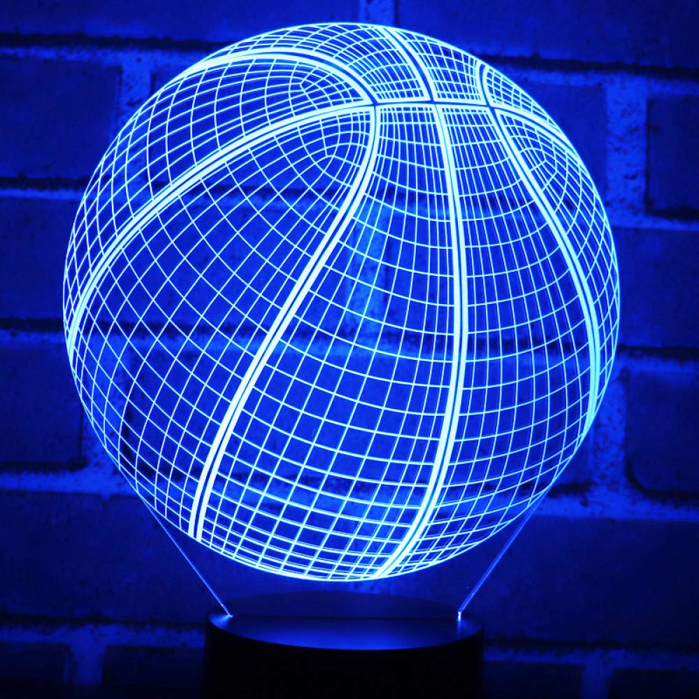 3D LED Basketball Night Light - 7 Color Changing Mood Lamp for Kids Room, Bedroom Decor | Perfect for Nursery, Game Room, and Home Decoration with Amazing Optical Illusion Effect