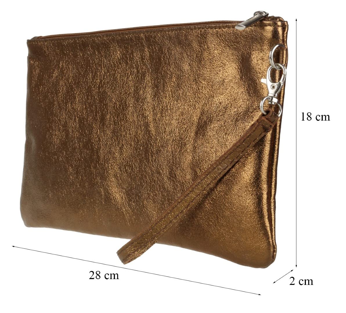 Stylish Women's Italian Snake Skin Metallic Leather Clutch Bag - Elegant Evening Purse for Parties, Weddings & Special Occasions