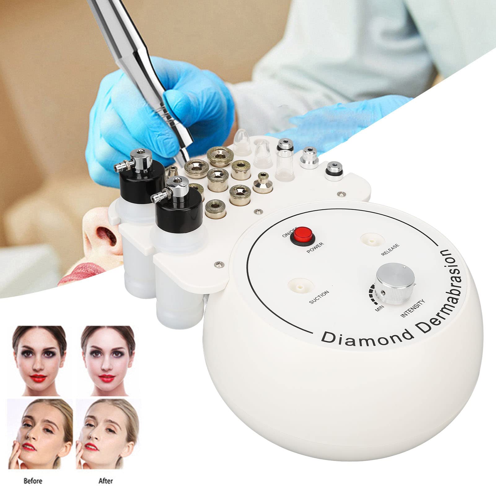Professional Microdermabrasion Machine for Face & Body - Pore Cleanser, Skin Exfoliator & Beauty Spray Device with UK Plug (100-240V) - Perfect for Home Spa, Acne Treatment & Anti-Aging Skin Care Routine