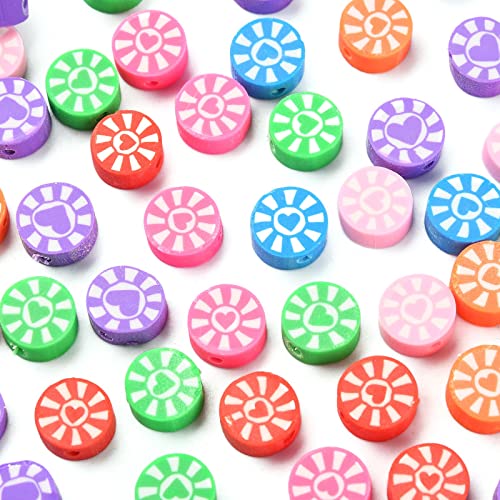 Flat Round with Heart Pattern-200pcs-Random