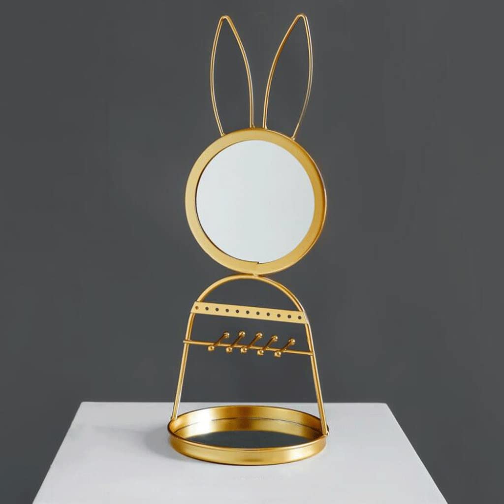 Luxury Jewelry Box with Mirror - 36x13cm Gold Jewelry Organizer Display Stand for Necklaces, Rings, Earrings, Watches & Bracelets - Perfect for Home, Retail Store & Gift Packaging