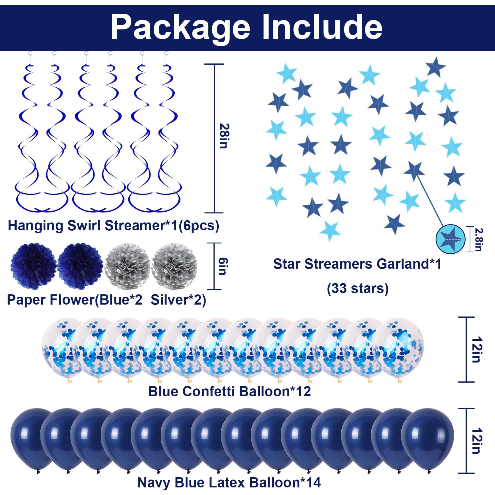10th Birthday Party Decorations Set - Blue Happy Birthday Balloons, Banner & Number 10 Balloons for Boys, Girls, Men & Women | Perfect for 10th Anniversary Celebrations, Milestone Parties & Decorative Photo Backdrops