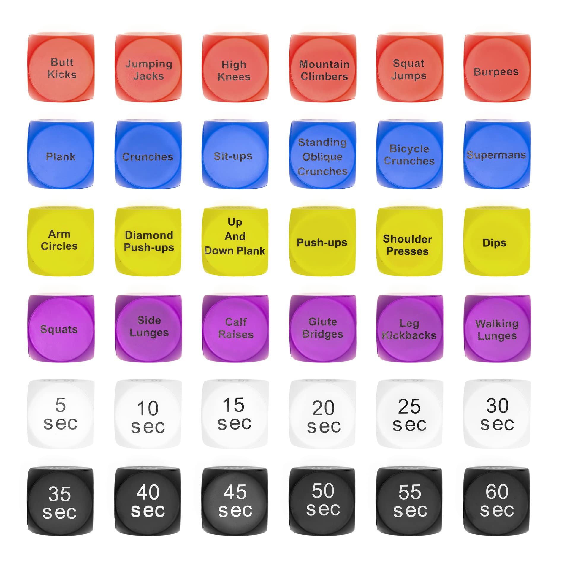 Beartooth Roll 6 Exercise Dice Set - Fun Workout Games for CrossFit, Gym & Home Fitness Training - Perfect for Physical Education Classes, Group Workouts & Family Fitness Activities
