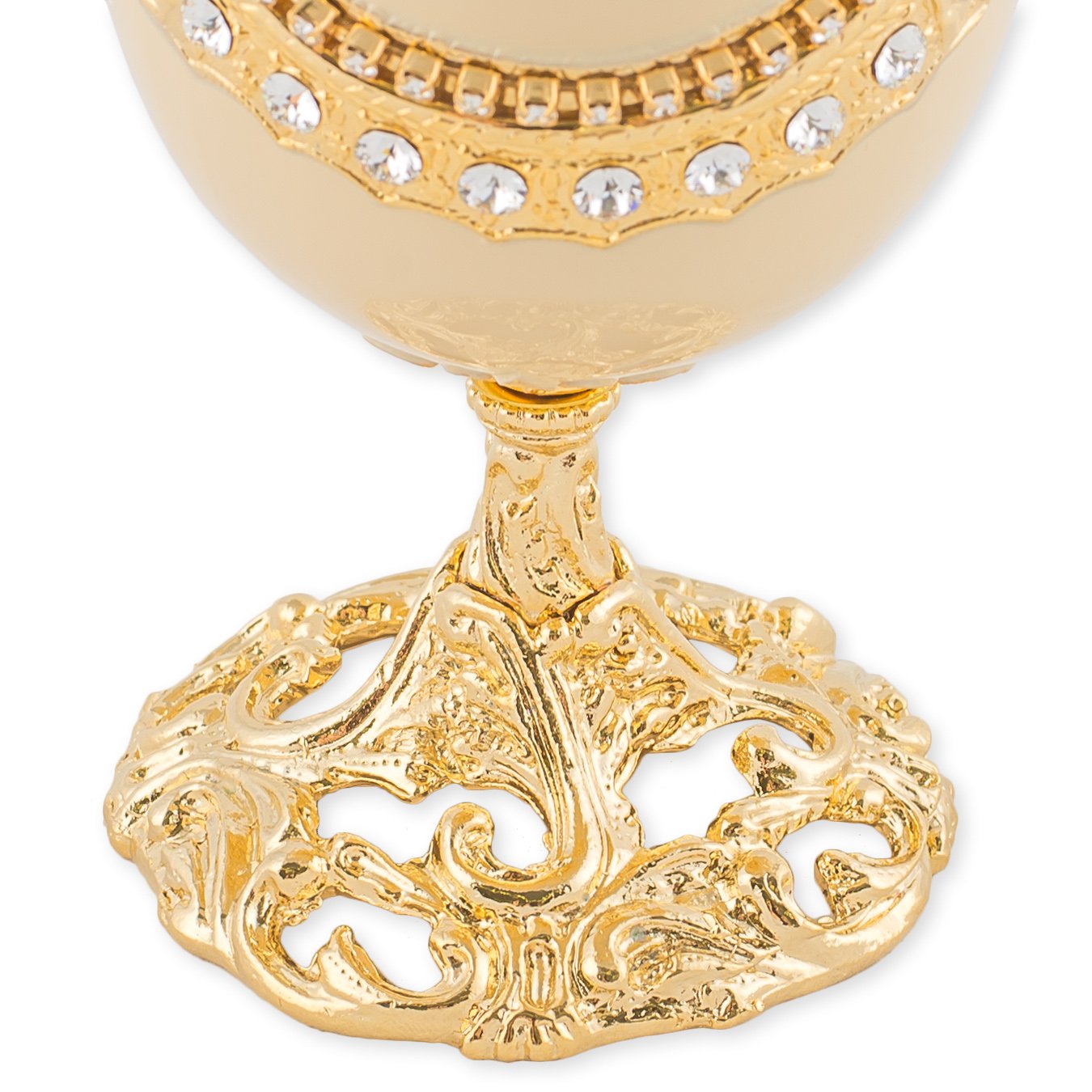 Elegant White Egg-Shaped Music Box with Swarovski Crystals - Plays Pachelbel's Canon - Perfect for Jewelry Storage, Wedding Gifts & Home Decor