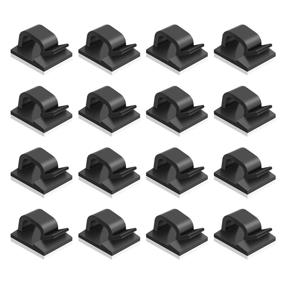 Uonlytech 200pcs Self-Adhesive Cable Management Clips - Desk Organizer for Headphones, Wires & Office Supplies - Strong Fixing Clamps for Cord, Electric Wire & Headset Stand - Perfect for Home Office, Gaming Setup & Workspace Organization