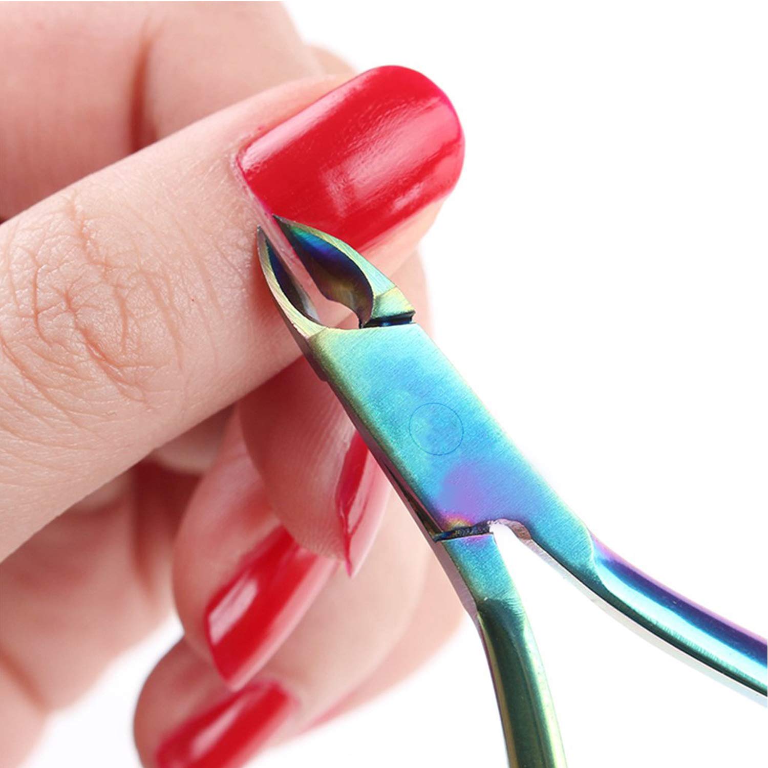 15pcs Rainbow Chameleon Nail Clipper Set - Stainless Steel Professional Manicure & Pedicure Kit with Nail Scissors, File, Fingernail & Toenail Clippers in Rose Gold Leather Travel Case - Perfect for Home, Salon & Travel Grooming Essentials