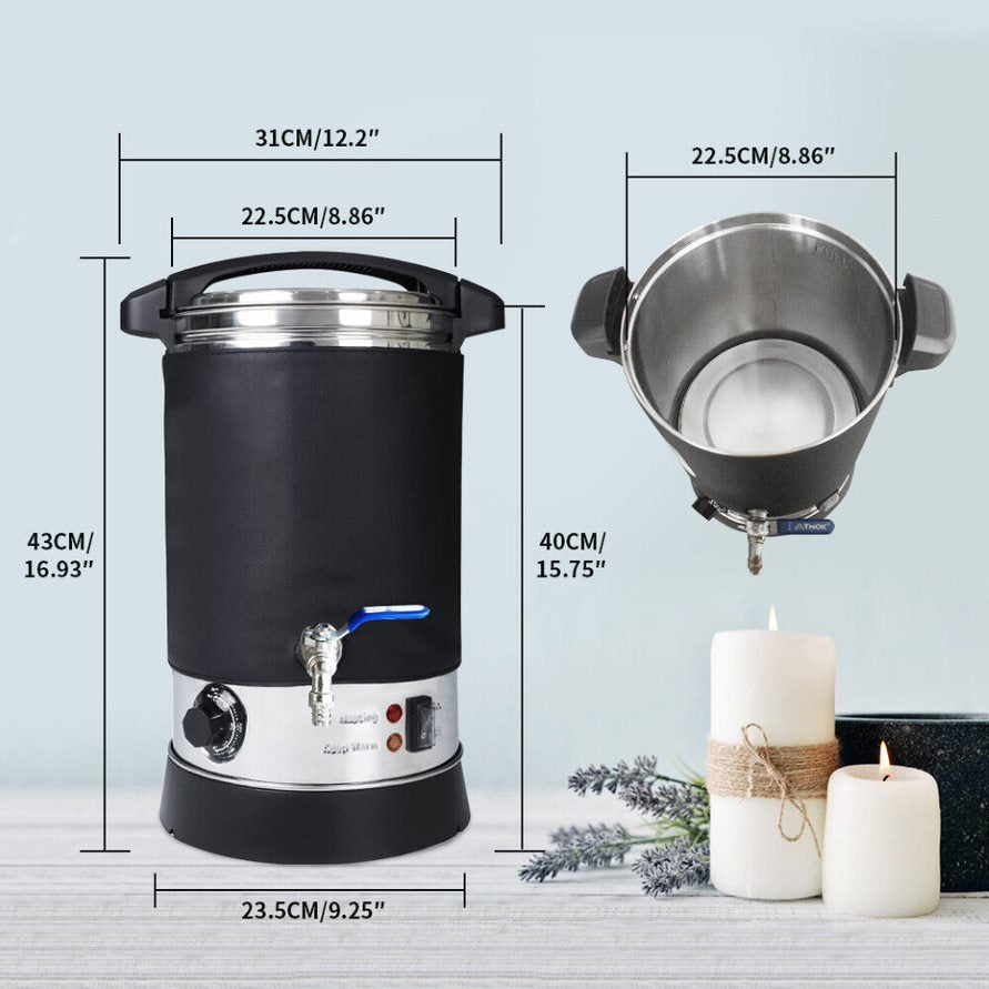 1800W 8L Large Candle Wax Melter - Professional Candle Making Pot for DIY Soy Wax, Beeswax & Paraffin - Perfect for Home Candle Crafting, Spa & Aromatherapy Use