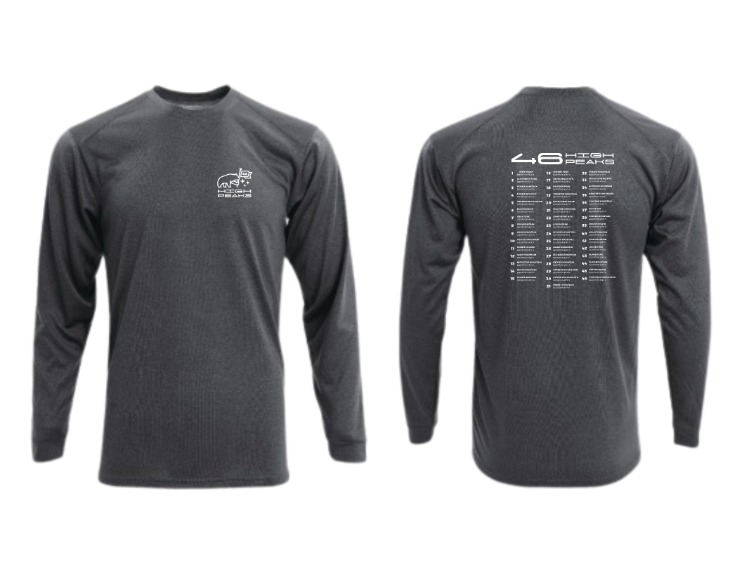 ADK High Peaks Performance Long Sleeve Hiking Shirt - Moisture Wicking & UV Protection for Outdoor Adventures, Camping, and Trail Running