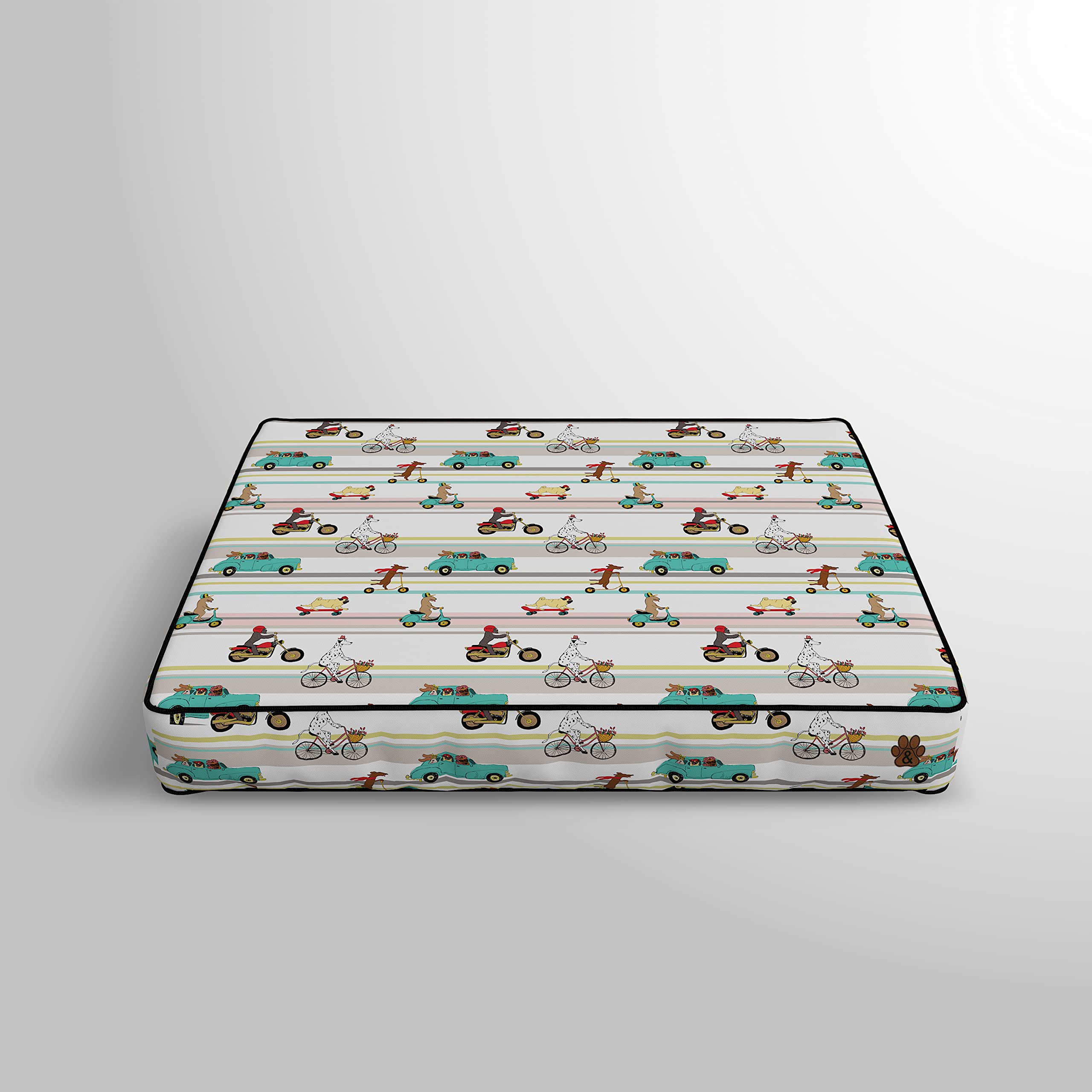 Premium Orthopedic Dog Bed for Large, Medium & Small Dogs - Soft Plush Pet Mattress with Removable Washable Cover, Waterproof & Non-Slip Bottom - Ideal for Crates, Floors & Home Use (Pattern 04, Small)