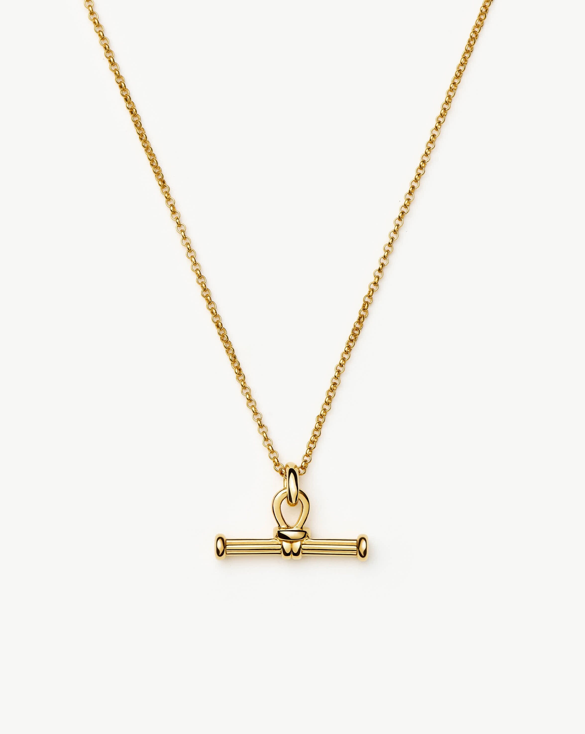 Ridge T Bar Chain Necklace - 18K Gold Plated Stainless Steel Jewelry for Women | Elegant Layering Necklace for Everyday Wear & Special Occasions