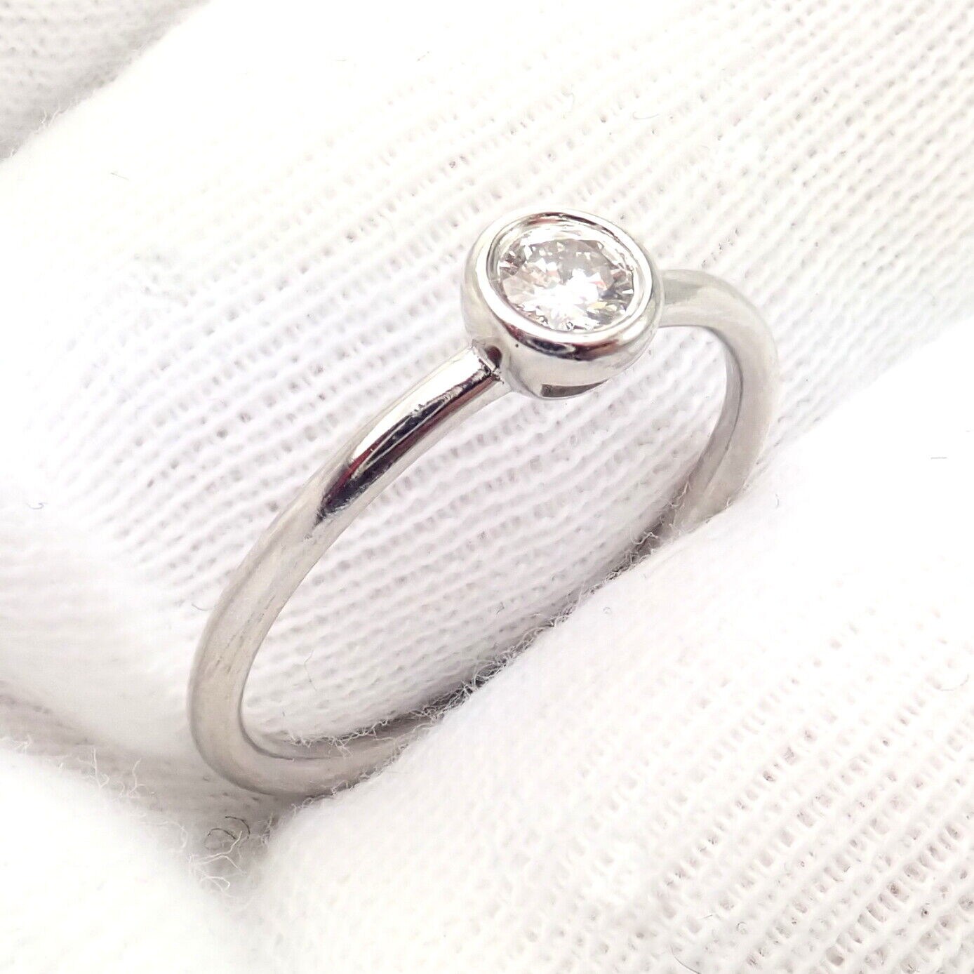 Set of 2 Tiffany & Co Platinum 0.16ct Diamond Stacking Rings - Size 5.75 - Perfect for Engagement, Wedding Bands & Anniversary Gifts
