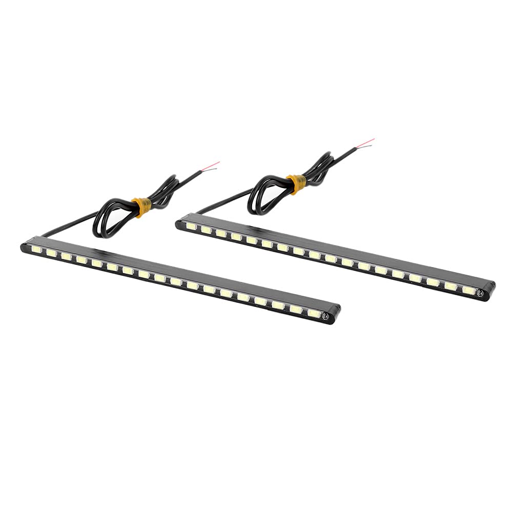 Qiilu Waterproof Daytime Running Lights - 5630 High Brightness 18-LED DRL Car Lights for Daytime Safety | Flexible LED Strip Lights for Car Modification, Trucks, SUVs & Motorcycles | Weatherproof & Durable Design