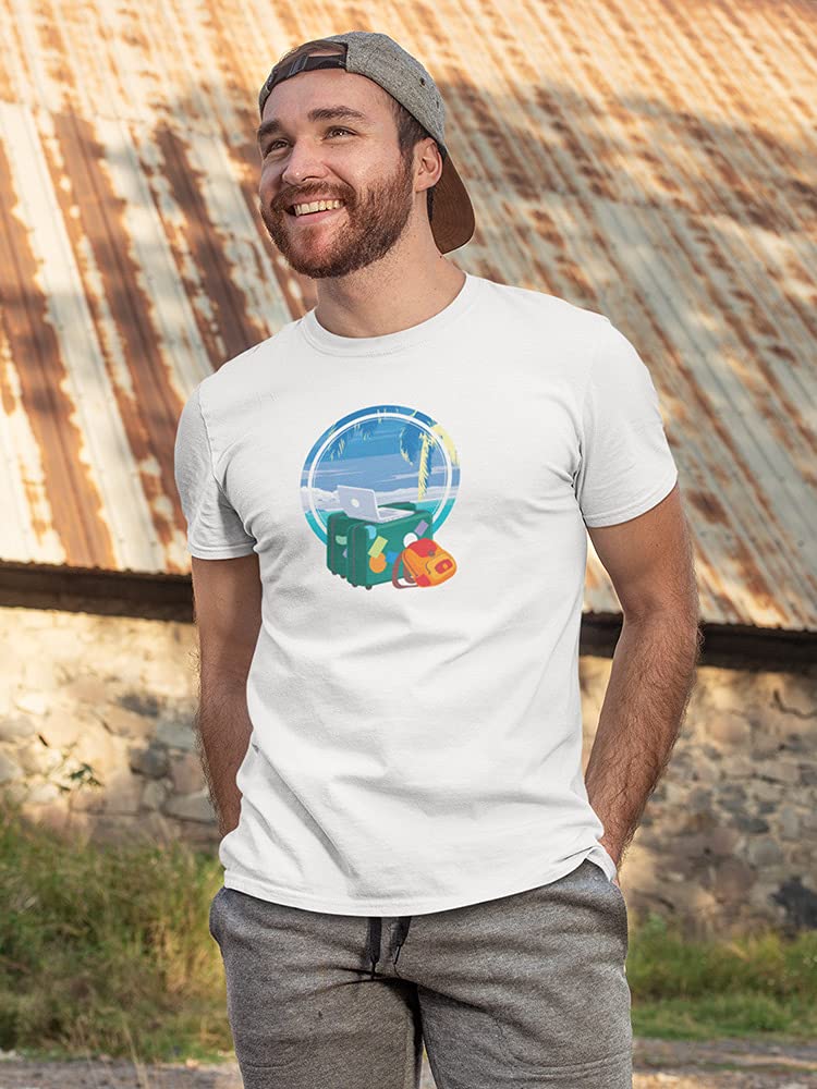 Smartprints Men's White Beach Vacation Travel T-Shirt - Comfortable & Stylish for Summer Trips, Vacations & Casual Wear