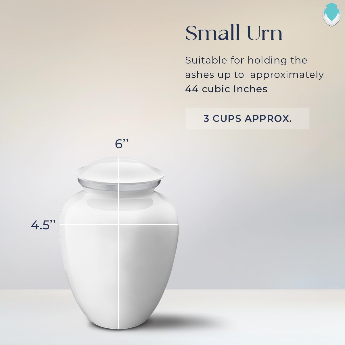 Personalized Small Cremation Urn for Human Ashes - Elegant White Funeral Urn for Women & Men - Holds 44 lbs - Perfect for Home Memorials, Funeral Services & Ash Scattering Ceremonies