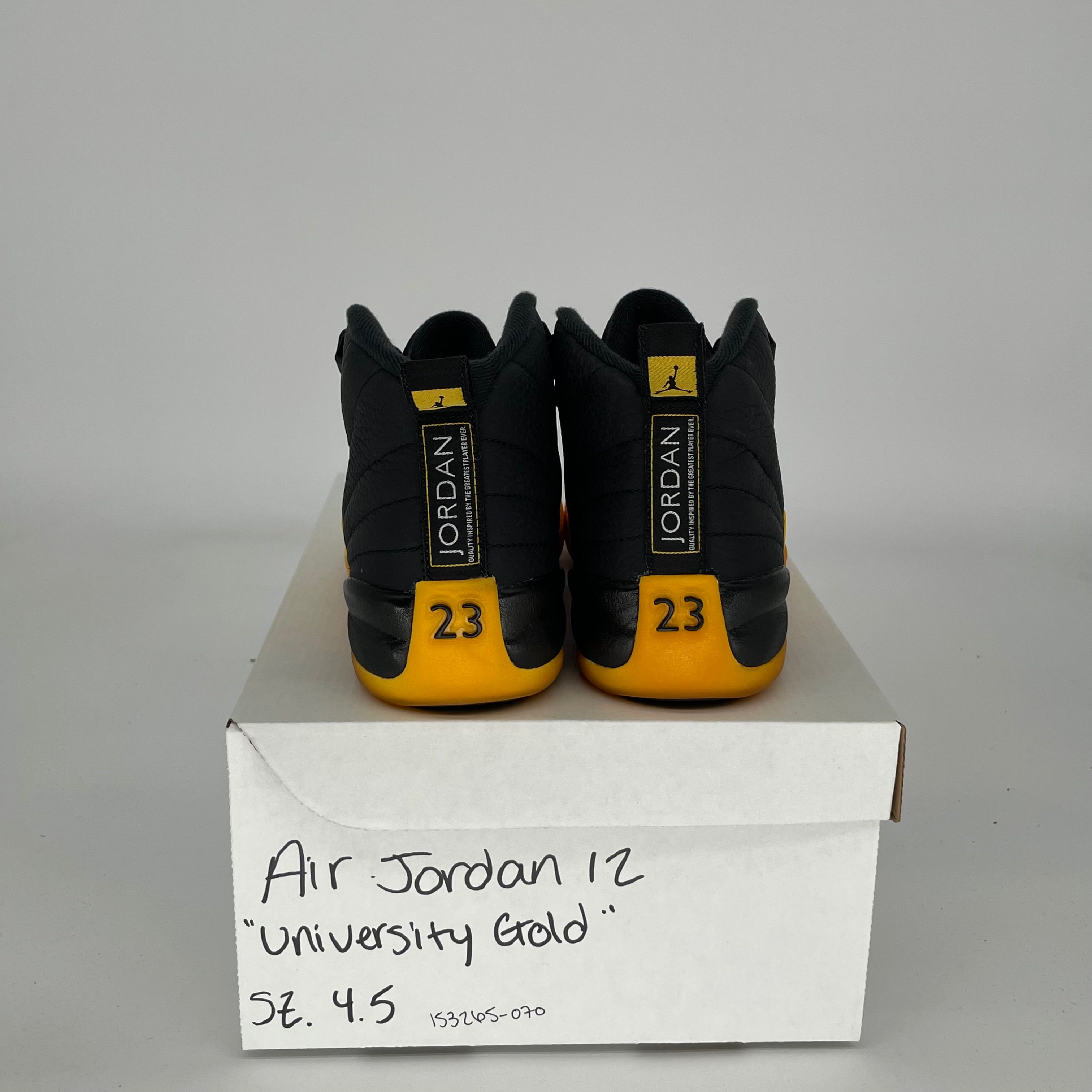 AIR JORDAN 12 UNIVERSITY GOLD Basketball Shoes Size 4.5Y (153265-070) - Retro Sneakers for Men & Women, Perfect for Basketball Games, Streetwear Fashion and Sneaker Collectors