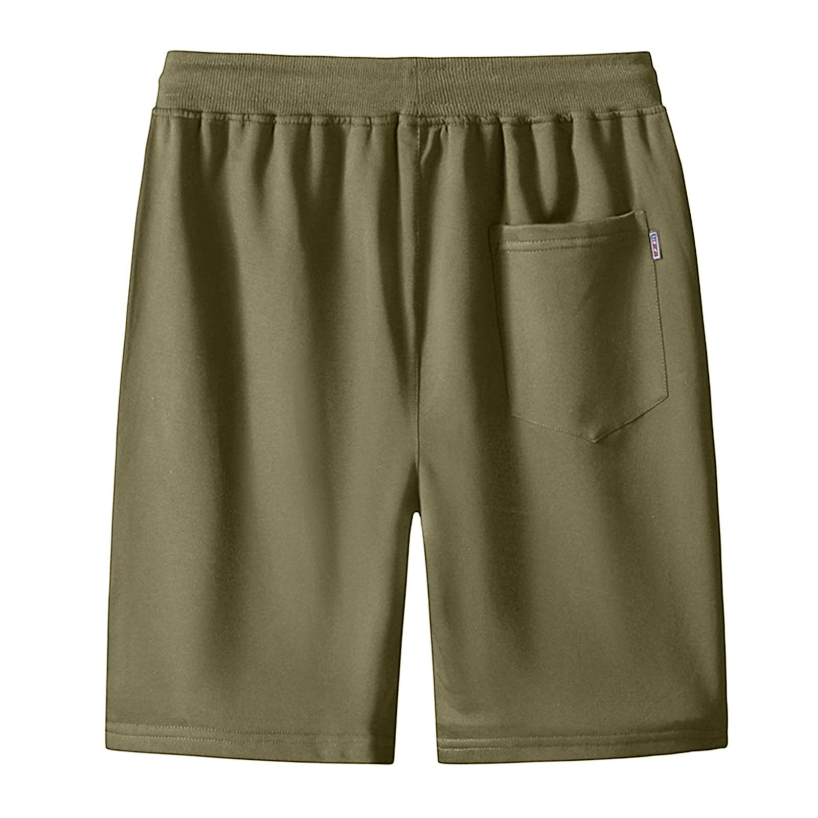 AMTF 2022 Men's Athletic Gym Shorts with Zipper Pockets - Breathable Quick-Dry Solid Color Workout Shorts for Running, Cycling & Jogging - Perfect for Summer Sports & Gym Training