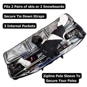 **Double Ski Bag with Wheels - 180/200cm Waterproof Ski & Snowboard Travel Backpack - Durable Gear Storage for Skiers - 3-Year Warranty - Perfect for Air Travel & Mountain Resorts**