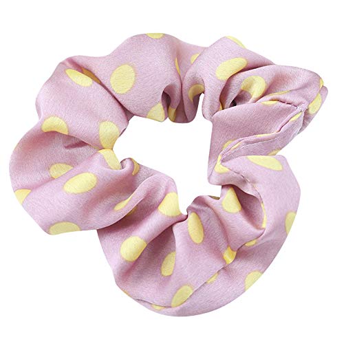 7 Pack Polka Dot Silk-Like Hair Scrunchies - Soft Elastic Hair Ties for Women & Girls, Ponytail Holders for Long Hair, Perfect for Sleep, Shower, Workout or Makeup (Black/White)