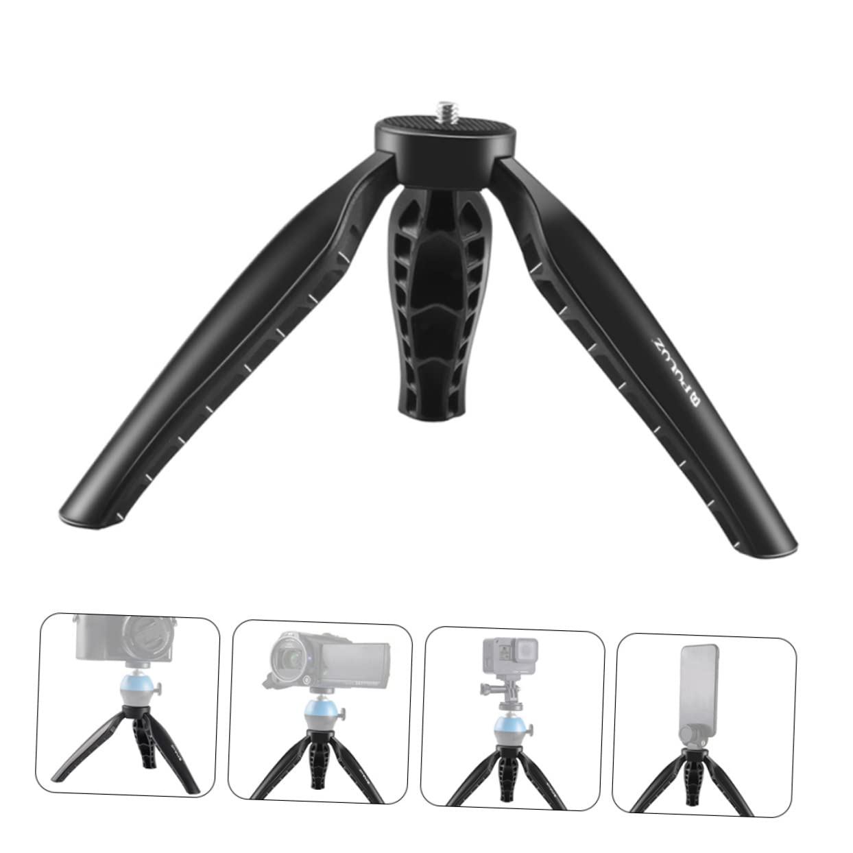 Jojofuny Adjustable Camera Tripod Stand with Phone Holder - Universal Mobile Phone Mount for iPhone, Android, Selfie Stick & Desktop Use - Perfect for Vlogging, Live Streaming & Photography