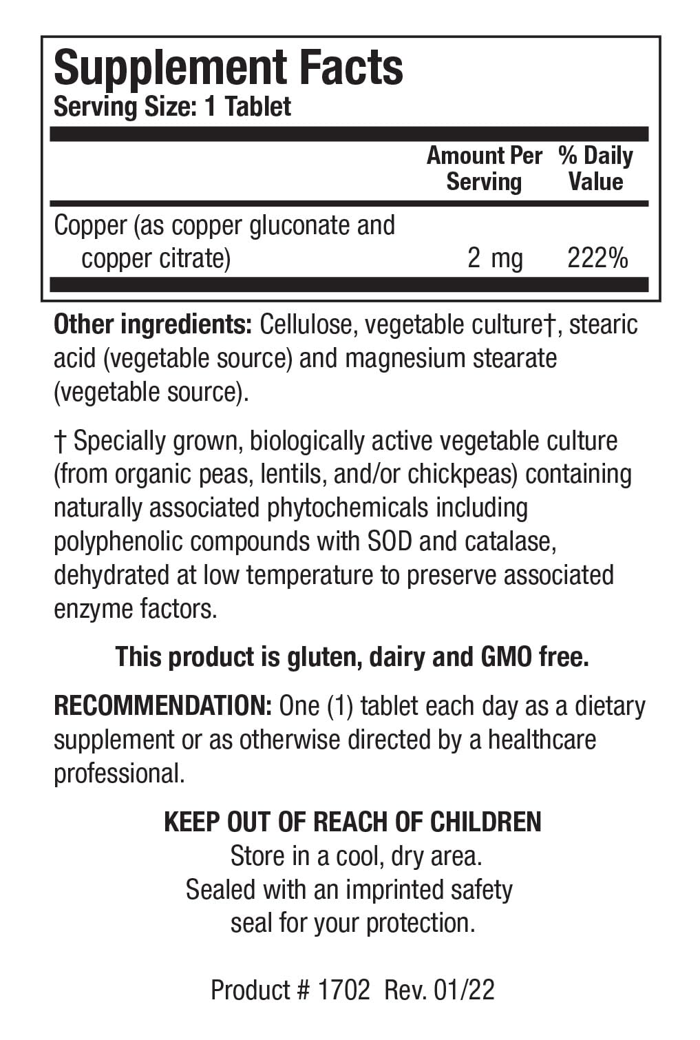 CuZymeTM Essential Mineral Supplement - Supports Energy Metabolism, Iron Absorption, Bone Health & Immune Function - 100 Tablets - Ideal for Active Lifestyles & Daily Wellness
