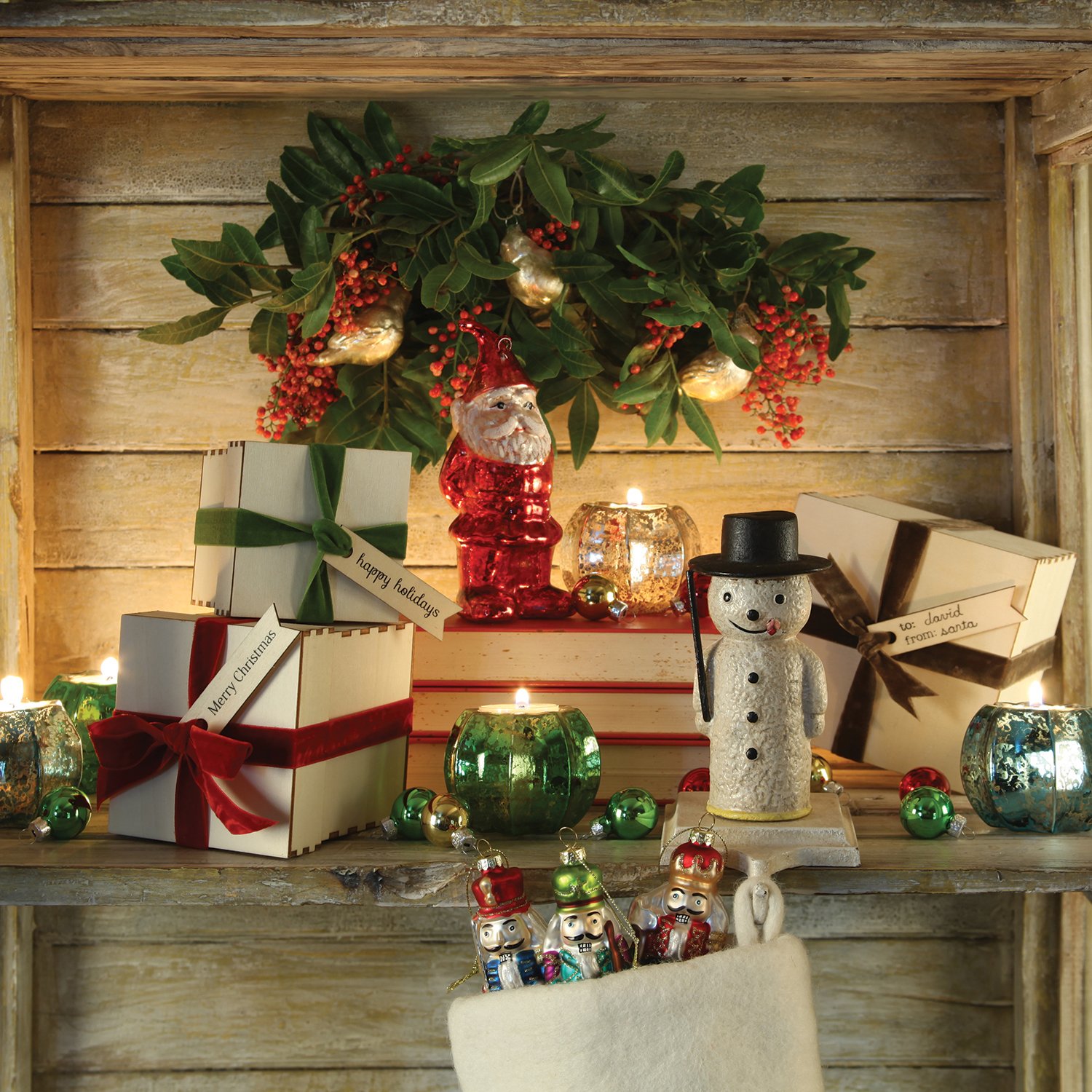 MY SWANKY HOME Cast Iron Snowman Stocking Holder - Christmas Fireplace Mantel Decor for Holiday Stockings, Gifts & Festive Home Decor