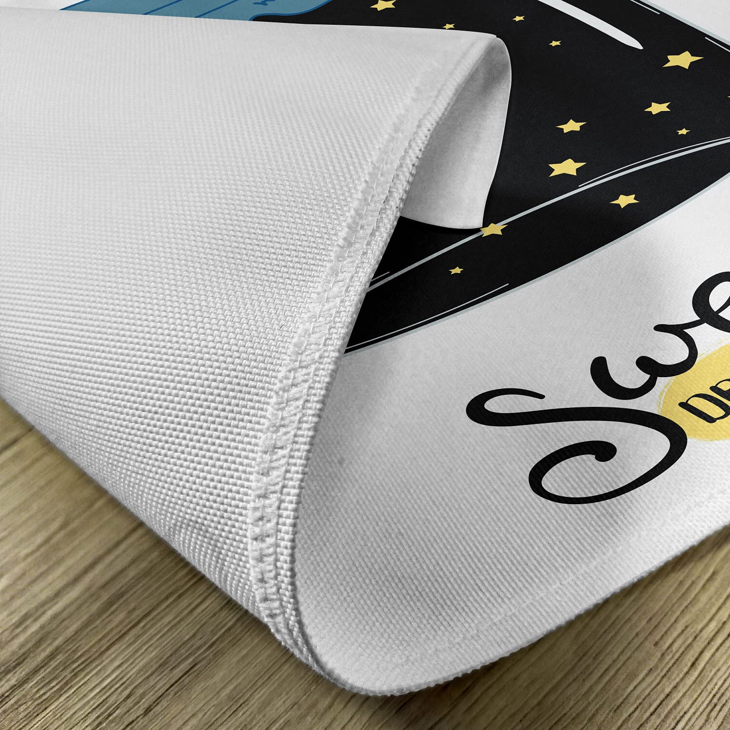 Ambesonne 4-Pack Fabric Placemats - Hand-Painted Moon & Stars Night Sky Design, Washable Table Mats for Dining Room & Kitchen Decor in Dark Blue, Slate Blue & Yellow | Perfect for Dinner Parties, Holiday Gatherings & Everyday Meals