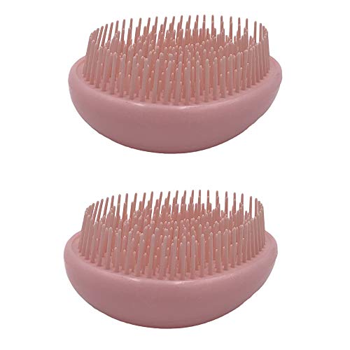 Silicone Scalp Massager Shampoo Brush for Hair Growth - Gentle Head Massager & Hair Scrubber for All Hair Types (Straight, Curly, Long, Short, Thick, Thin, Wet or Dry) - 2 Pack Pink - Perfect for Relaxing Scalp Care & Hair Wash Routine at Home or Salon