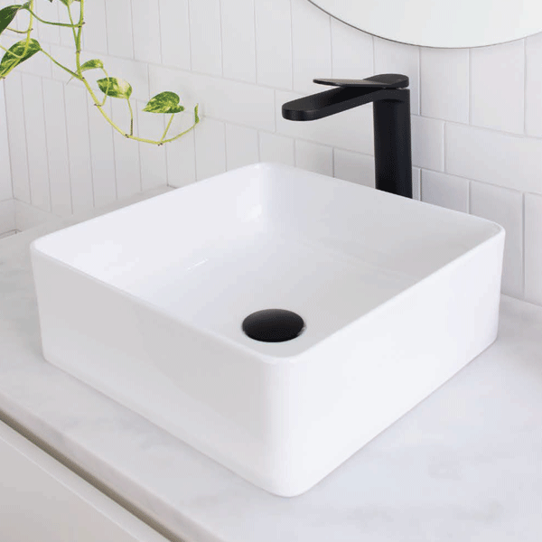 ADP Malo 365 x 365 White Above Counter Bathroom Sink Basin - Perfect for Modern Bathroom Vanities and Powder Rooms