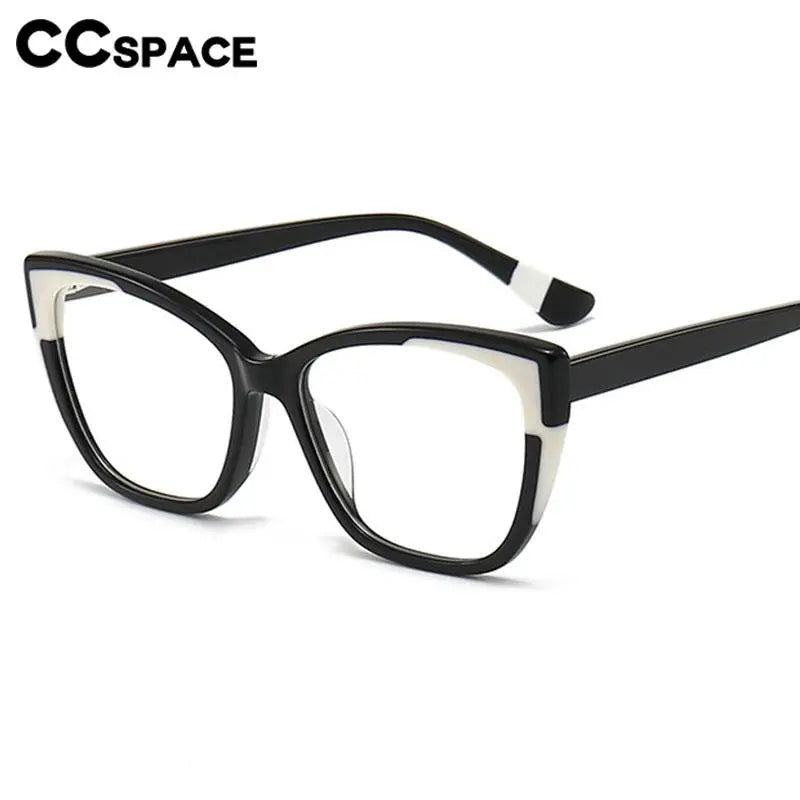 CCspace Unisex Full Rim Large Square Acetate Eyeglasses Frame 56940 - Stylish & Durable for Work, Reading & Everyday Wear