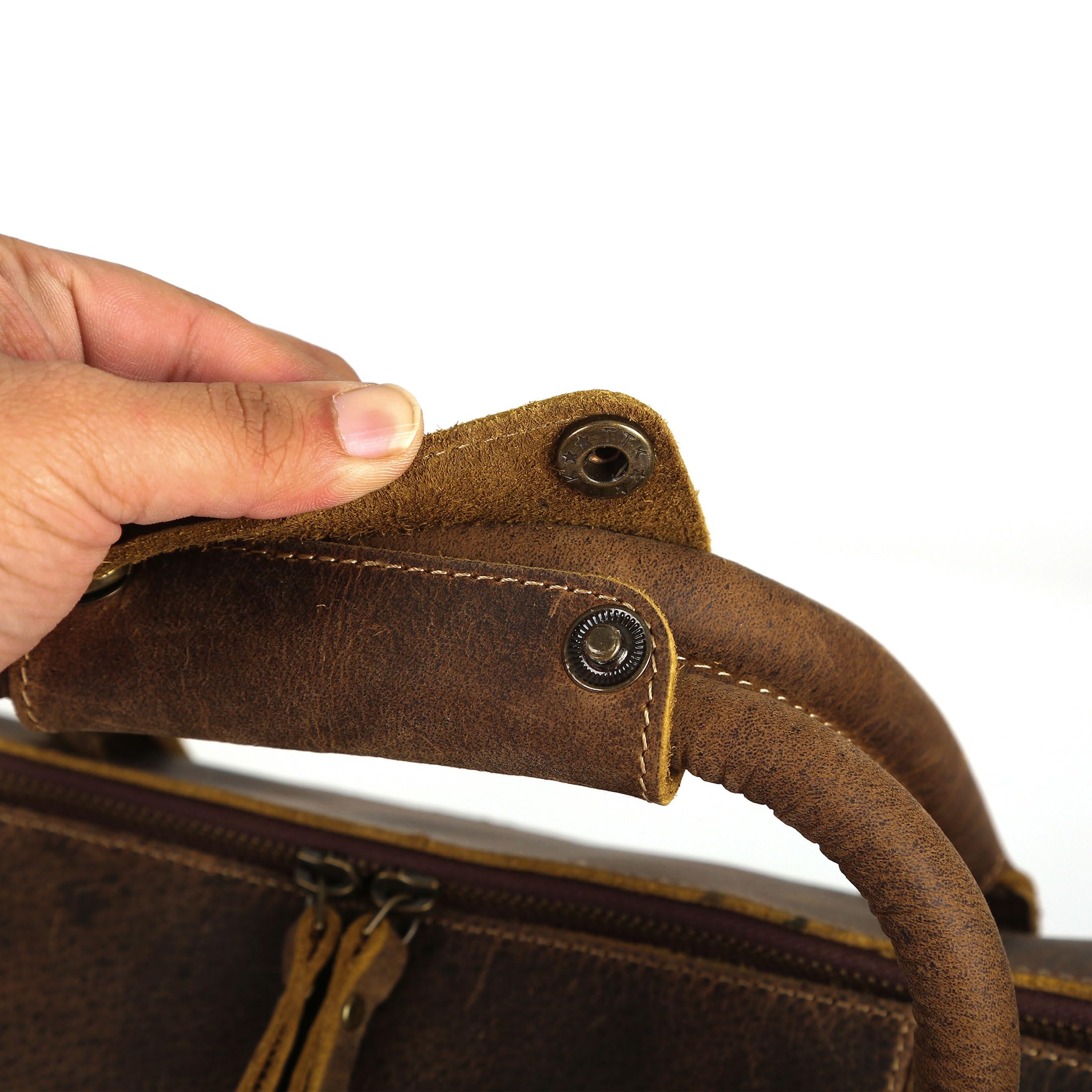 Premium Full Grain Leather Travel Duffel Bag for Men & Women - Durable Overnight Weekender Gym Bag for Sports, Business Trips & Weekend Getaways